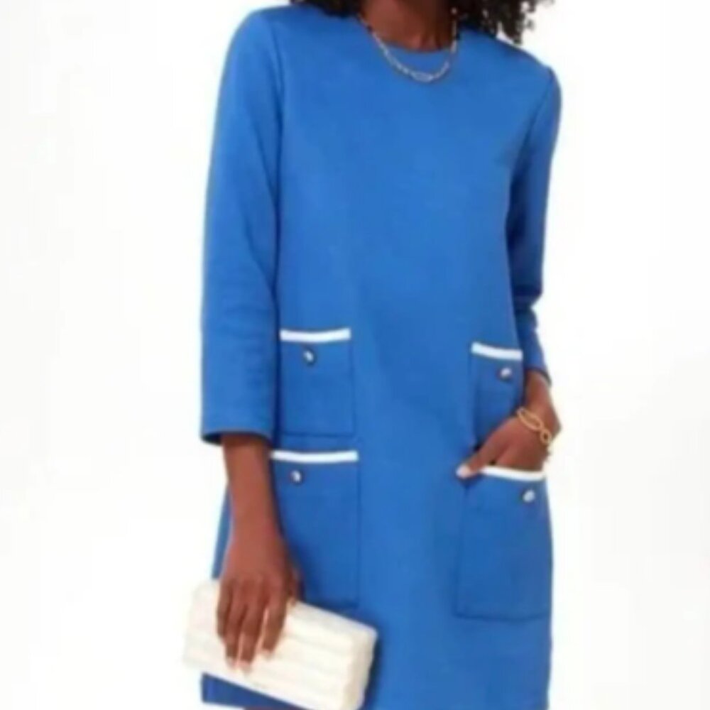 NWT Tuckernuck Baleine Francoise Mod Mini Dress Pockets Gold Buttons